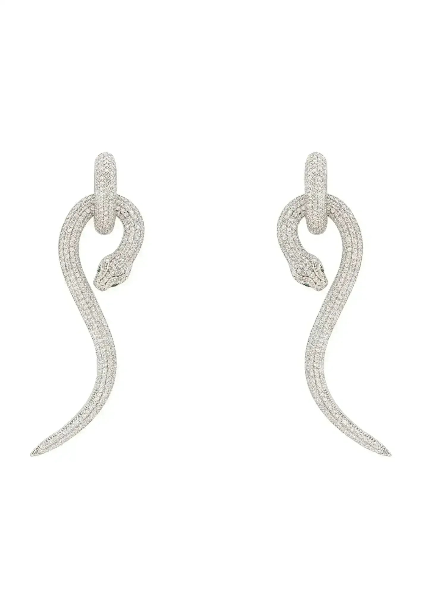 Anaconda Snake Drop Earrings | Sterling Silver Animal Jewelry -Femstylo