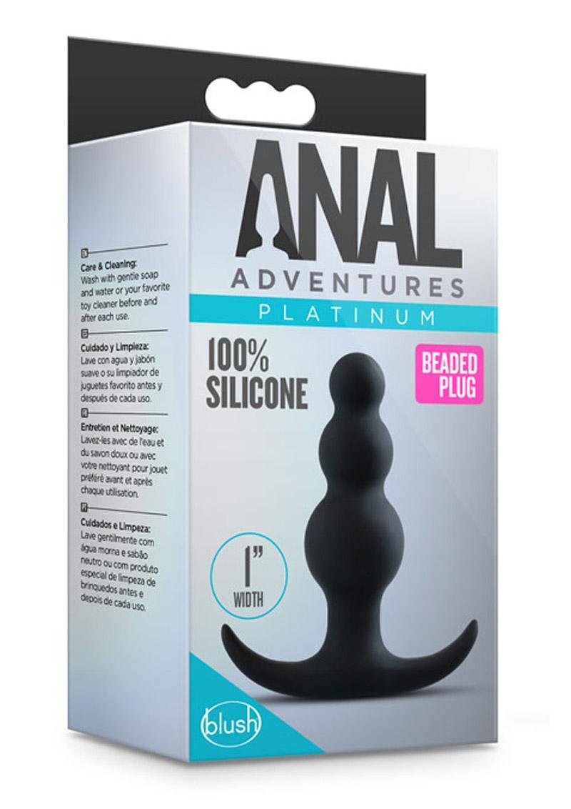 Anal Adventures Platinum Beaded Silicone Plug
