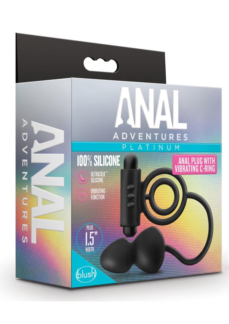 Anal Adventures Platinum Silicone Plug With Vibrating C-Ring