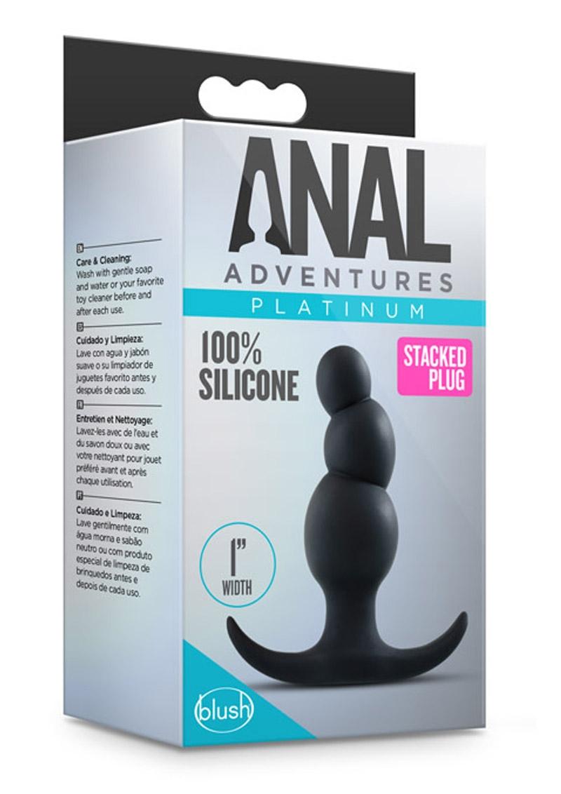Anal Adventures Platinum Stacked Silicone Butt Plug