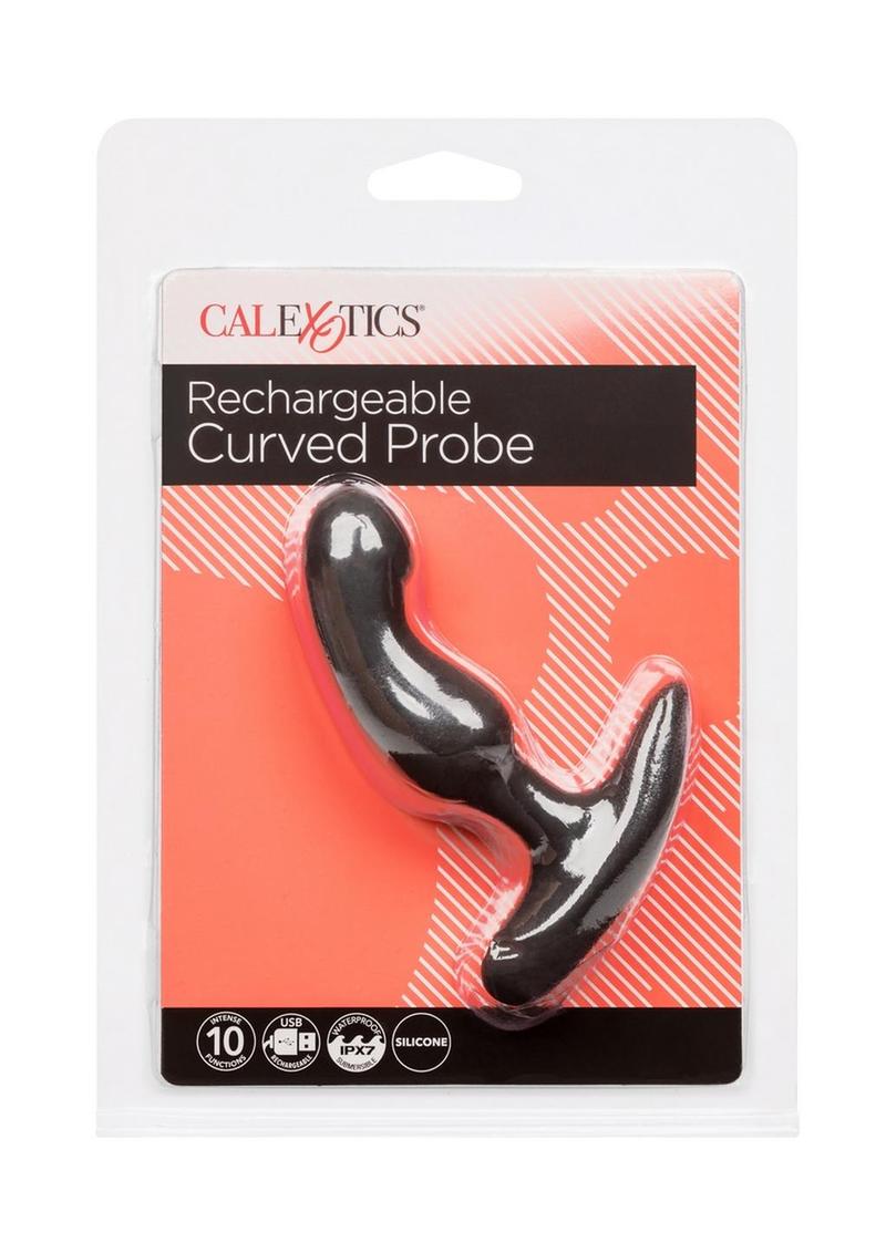 Rechargeable Curved Probe Silicone Anal Plug
