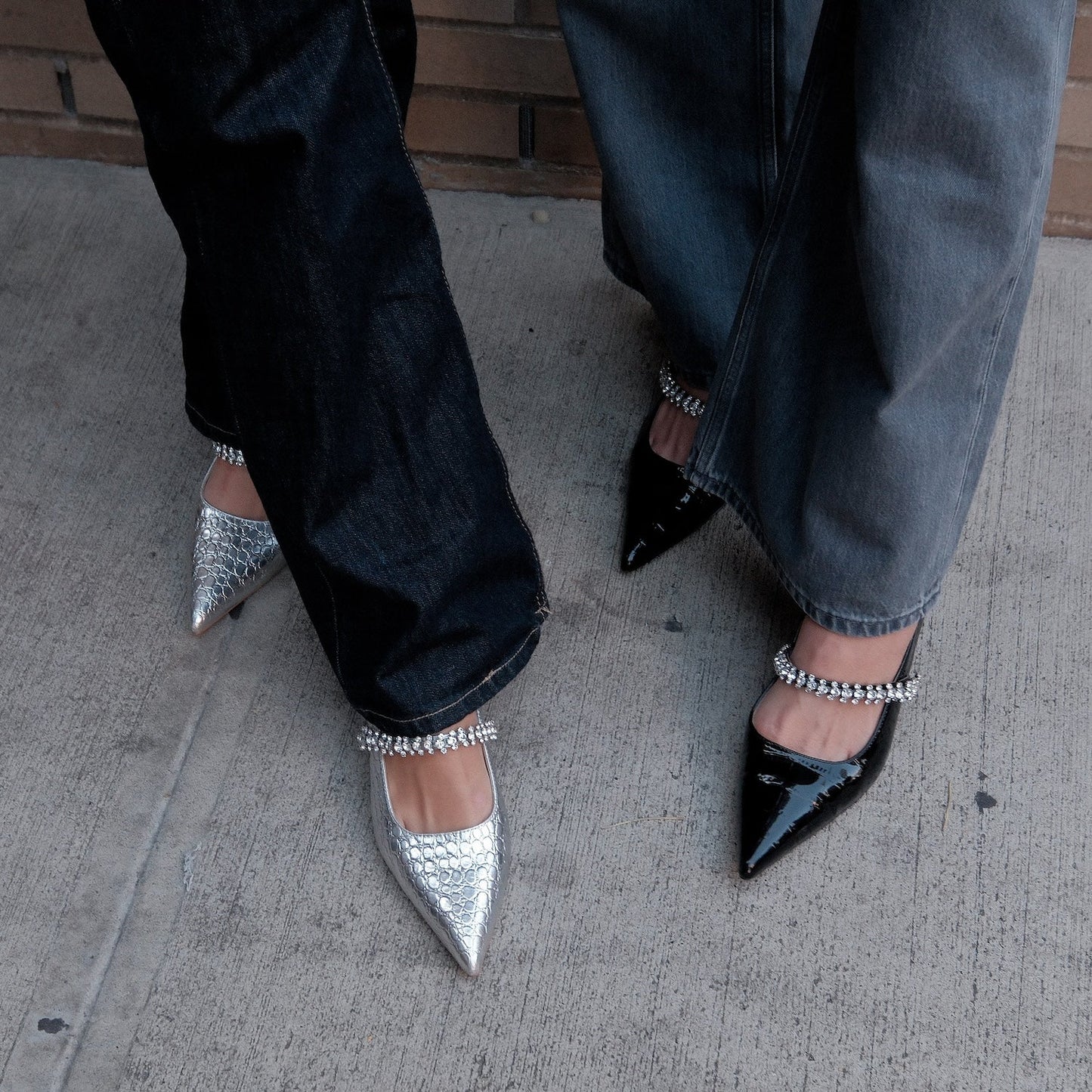 Escarpin en cuir gaufré Antonella