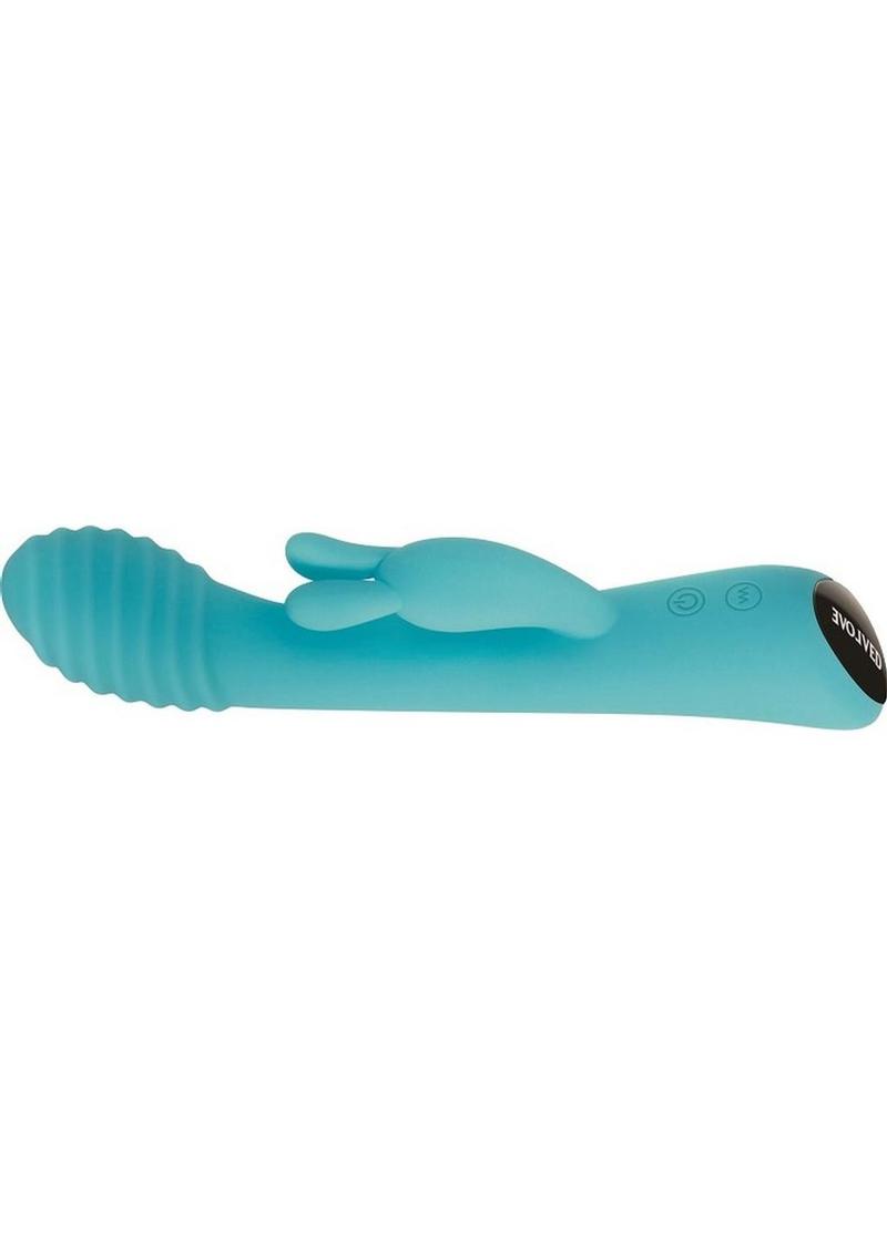 Evolved Aqua Bunny Rechargeable Silicone Rabbit Vibrator