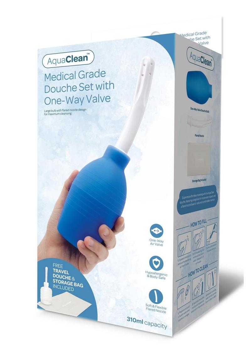 AquaClean 310ml Medical Grade Douche Set with One Way Valve