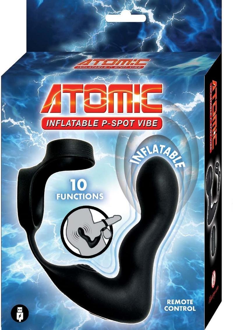 Atomic Inflatable P-Spot Rechargeable Silicone Remote Control Vibrator