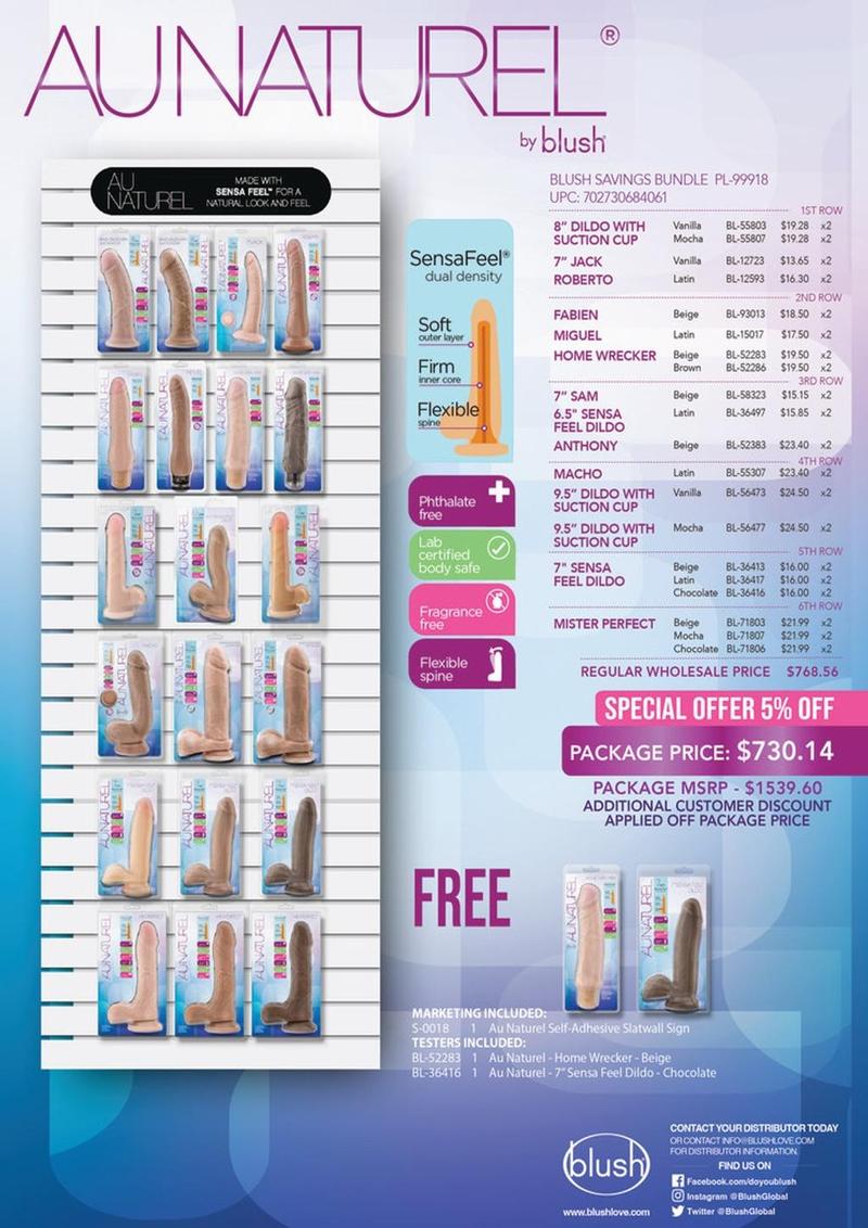 Au Naturel Pheromone-Infused Dildo Bundle Blush Savings
