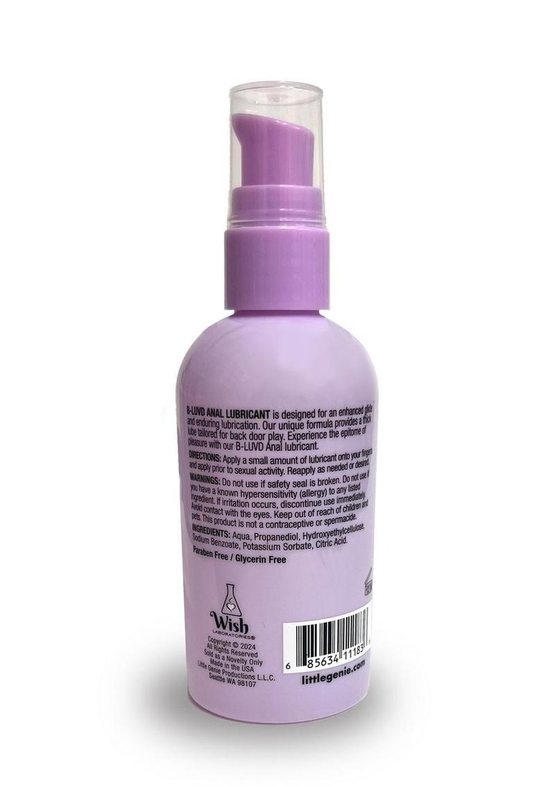 B Luvd Anal Lubricant Water Based Gel