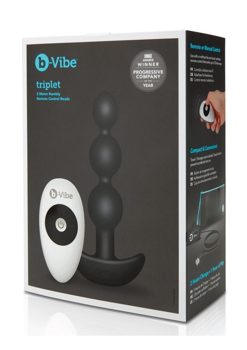 B-Vibe Triplet Rechargeable Anal Beads with Remote Control