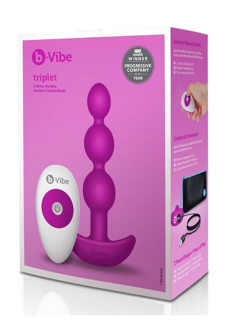 B-Vibe Triplet Rechargeable Anal Beads with Remote Control