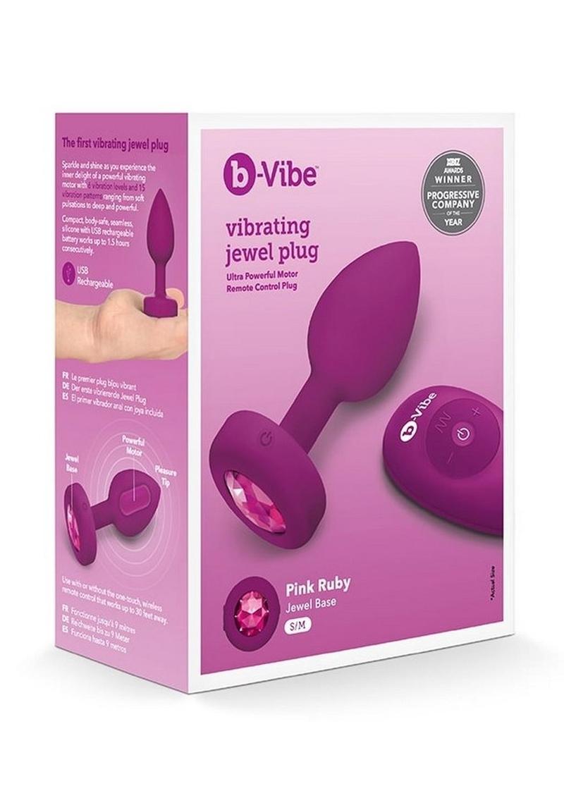 b-Vibe Vibrating Jewel Plug - Pink Ruby