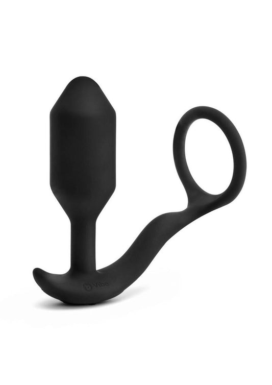 B-Vibe Vibrating Snug And Tug Silicone Cock Ring And Anal Plug