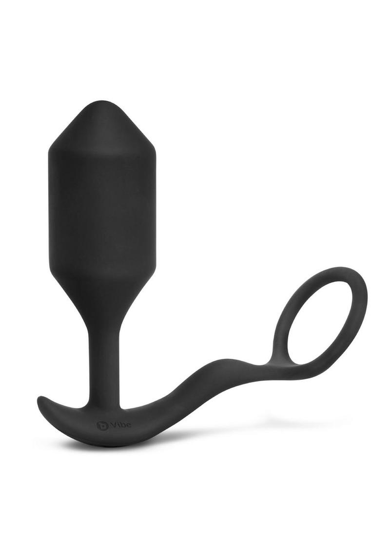 B-Vibe Vibrating Snug And Tug Silicone Cock Ring And Anal Plug