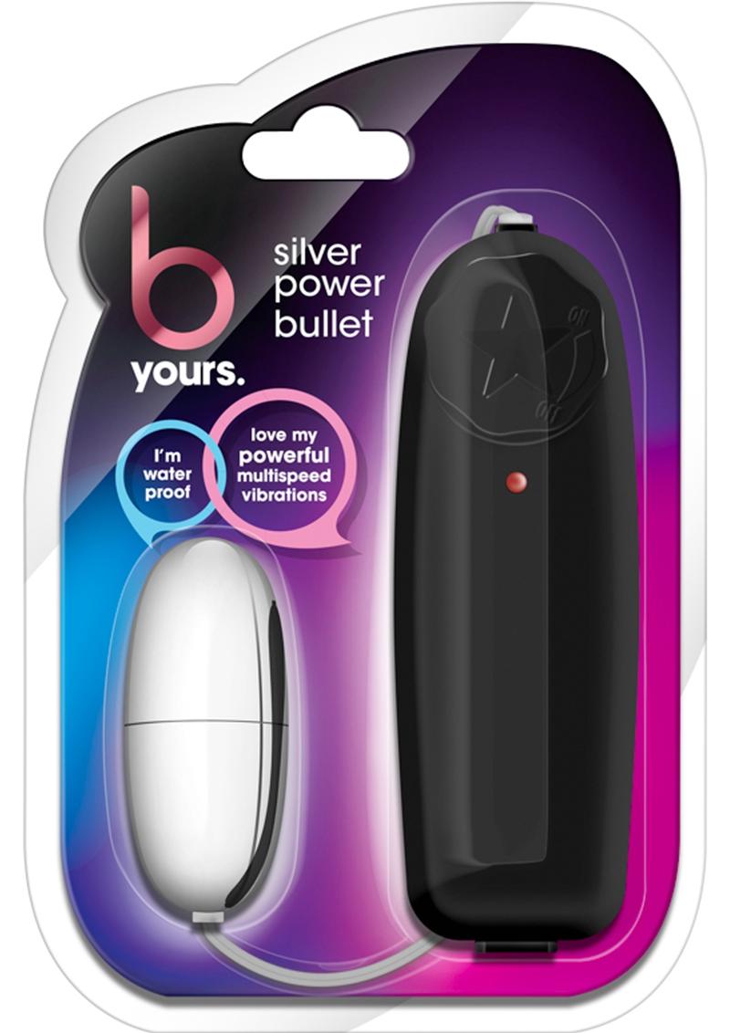 B Yours Silver Power Bullet With Remote Control Vibrators