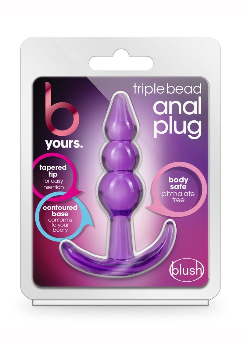 B Yours Triple Bead Anal Plug Phthalate Free Silicone