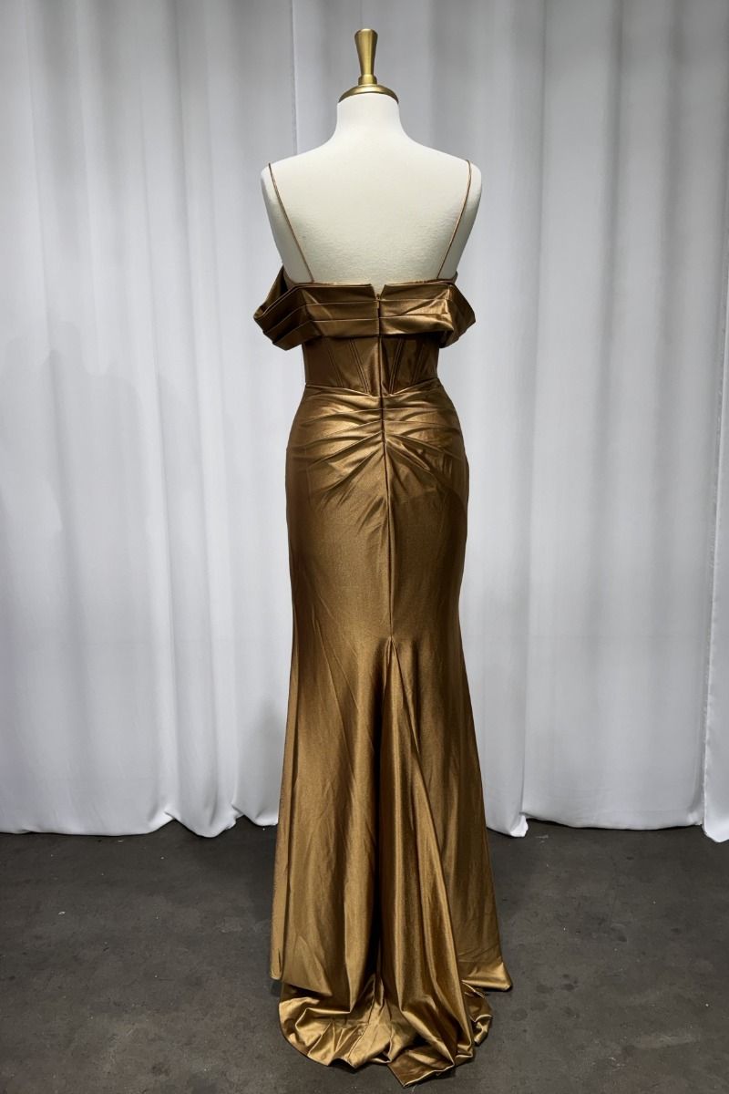 Robe ajustée en bronze