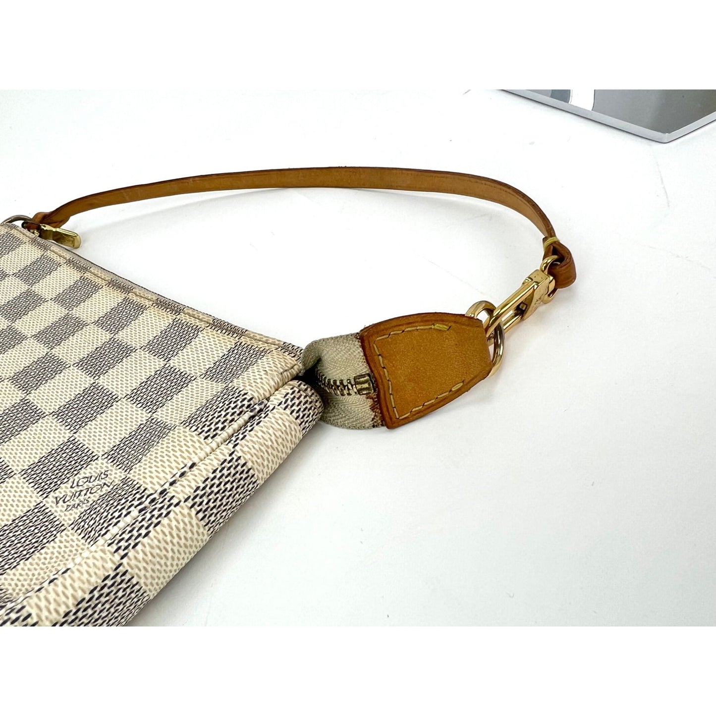 Louis Vuitton Pochette Accessories White  Damier Azur Bag