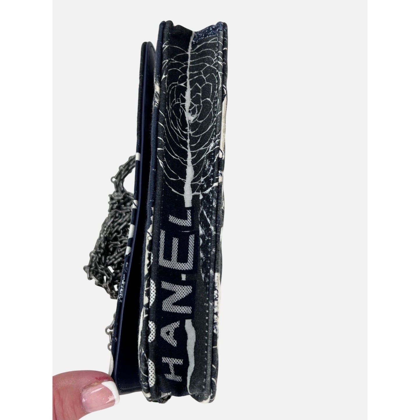 Chanel Reissue 2.55 Quilted Printed Canvas Limited Edition Wallet on a Chain Clutch RARE