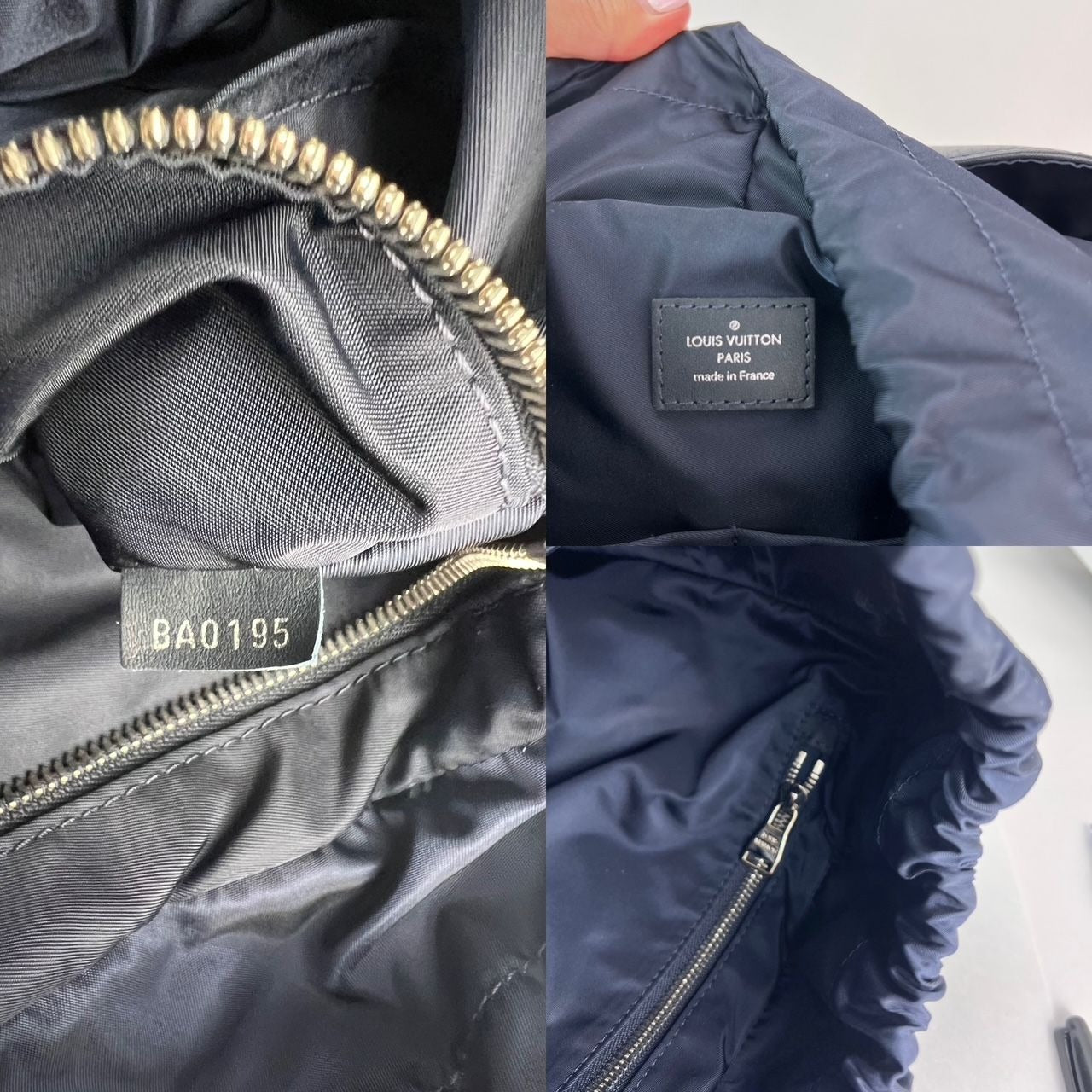 Louis Vuitton Calfskin Nylon V Line Pulse Navy Backpack Bag