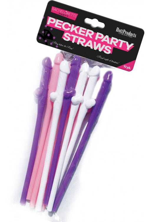 Pecker Party Sipping Straws Assorted Colors