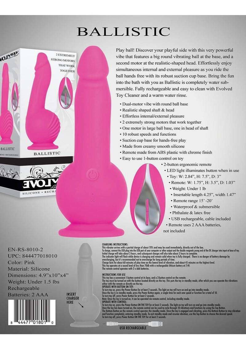 Ballistic Silicone Rechargeable Remote Control Vibrators