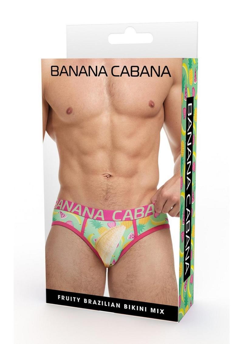 Banana Cabana Fruity Brazilian Bikini Mix Fun Tropical Print Men’s Brief