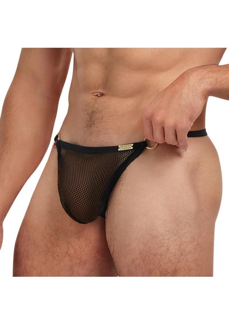 Banana Cabana Fishnet Thong Mesh G-String for Men