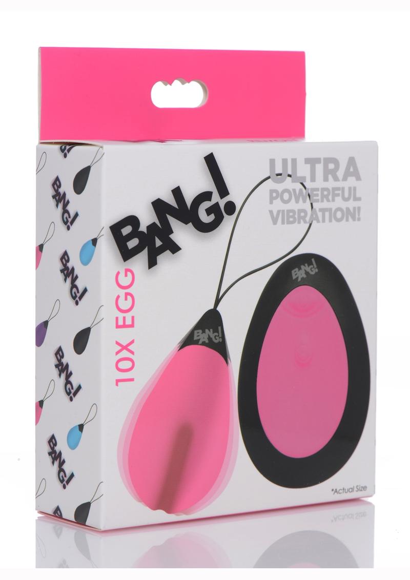 Bang! 10x Rechargeable Silicone Vibrating Egg With Remote Control