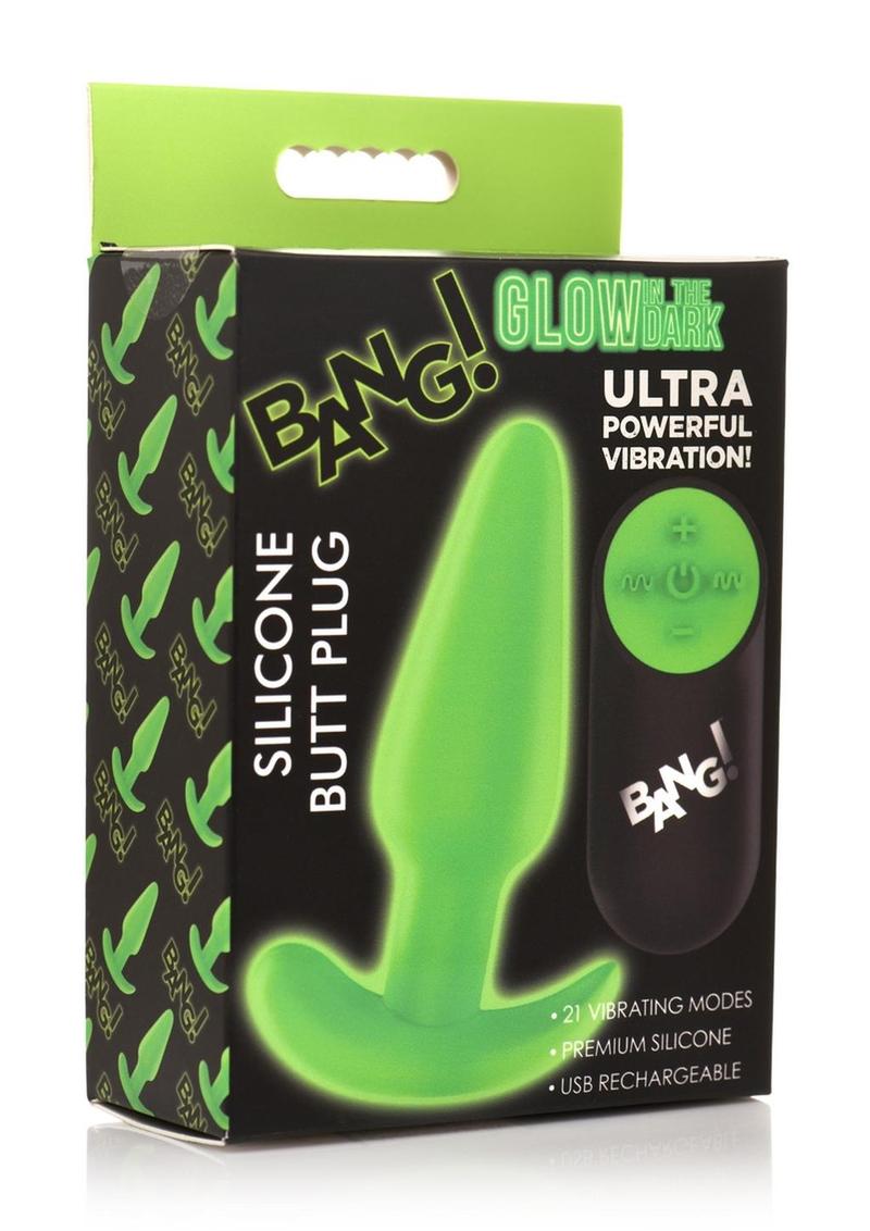 Bang! 21x Glow In The Dark Rechargeable Butt Plug with Remote