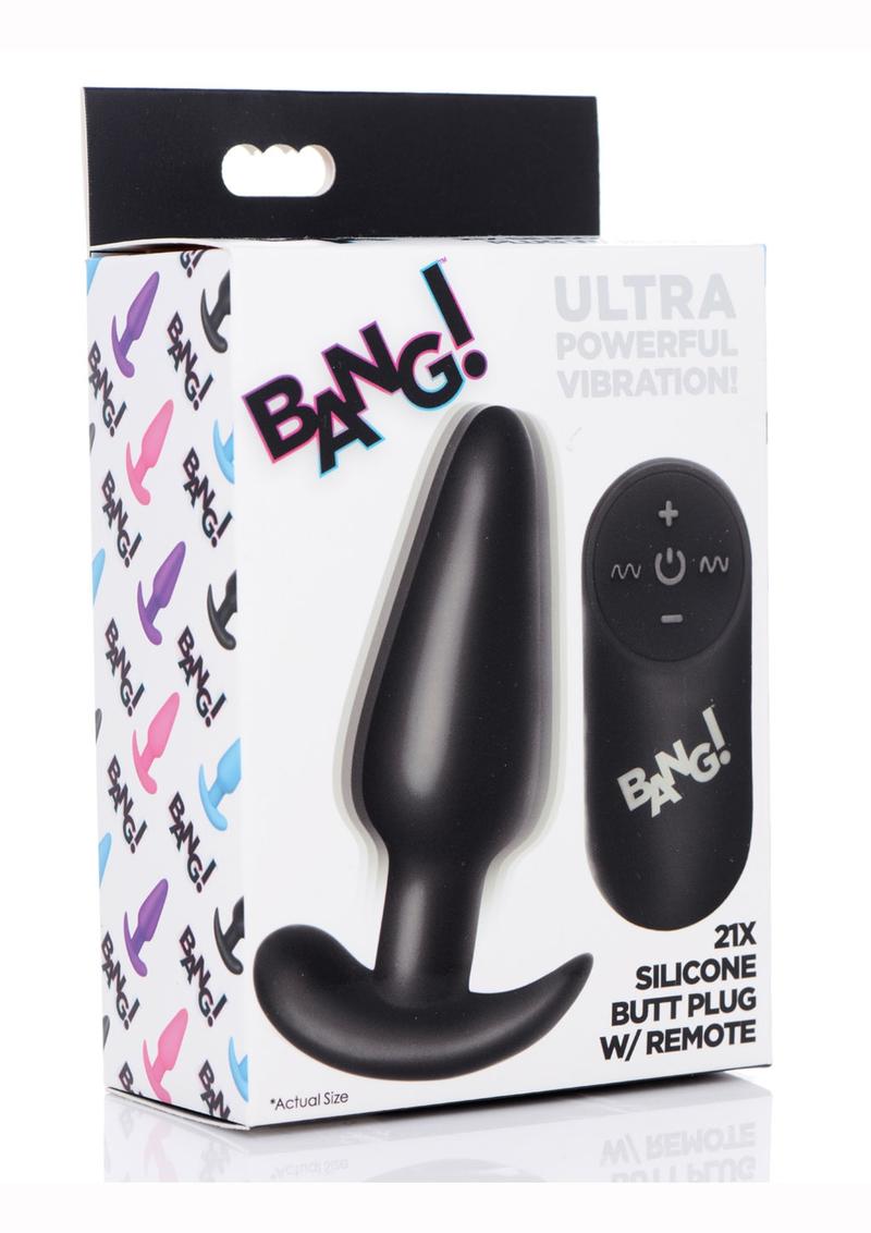 BANG 21X Silicone Vibrating Butt Plug with Remote