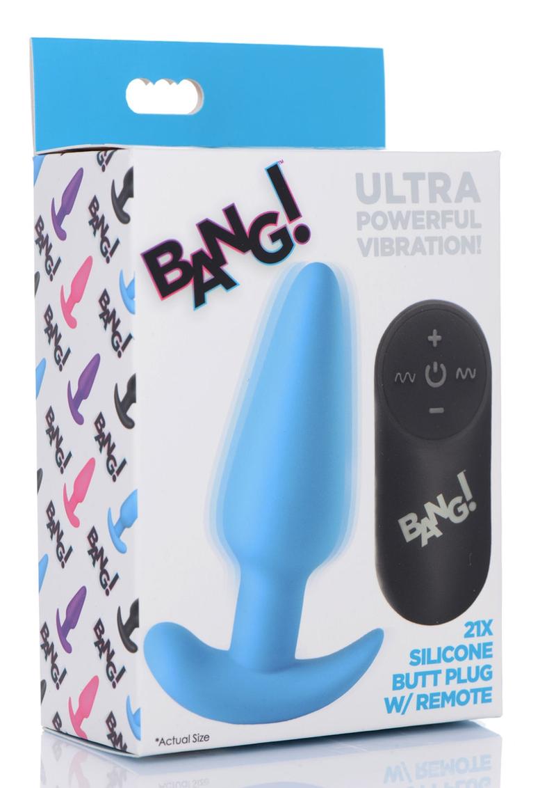 BANG 21X Silicone Vibrating Butt Plug with Remote