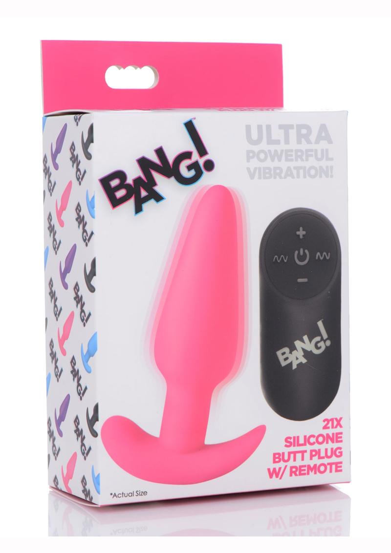 BANG 21X Silicone Vibrating Butt Plug with Remote