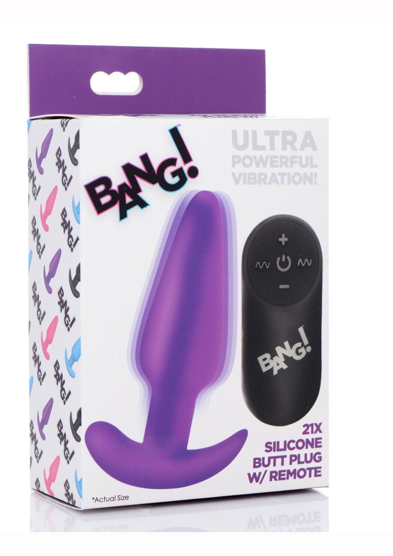 BANG 21X Silicone Vibrating Butt Plug with Remote