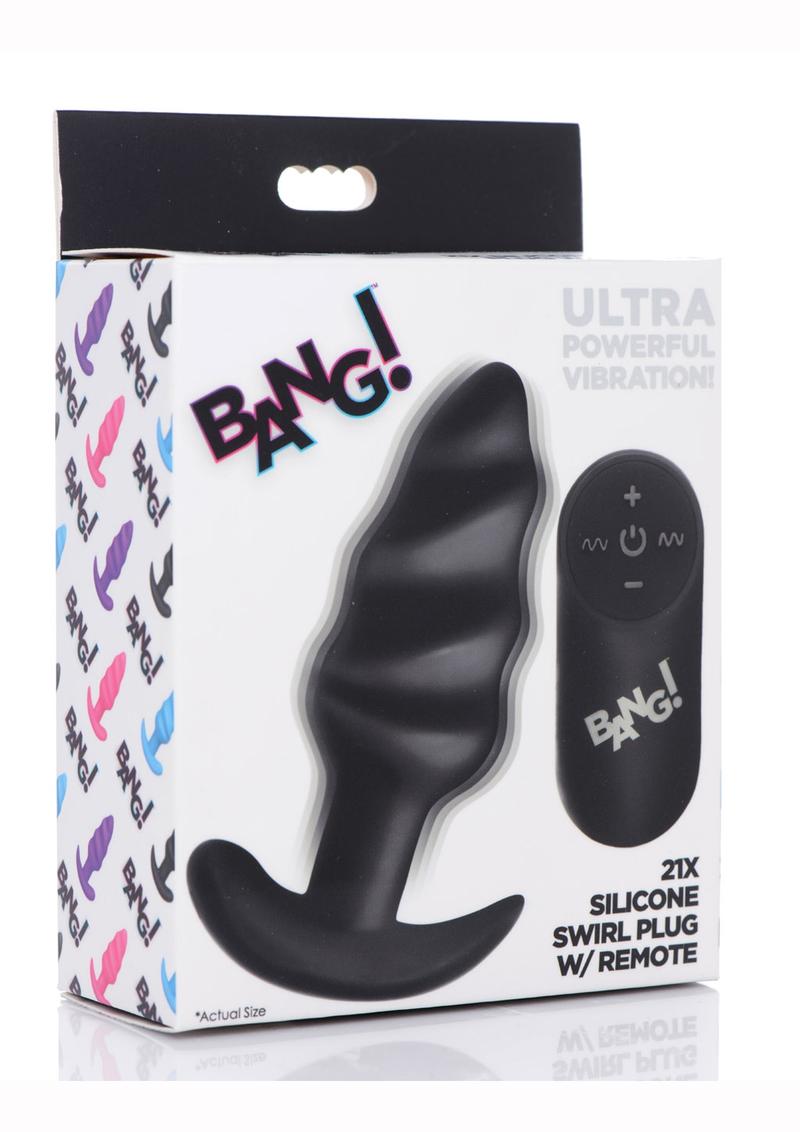 BANG 21X Silicone Swirl Vibrating Butt Plug