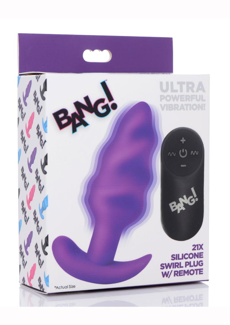 BANG 21X Silicone Swirl Vibrating Butt Plug