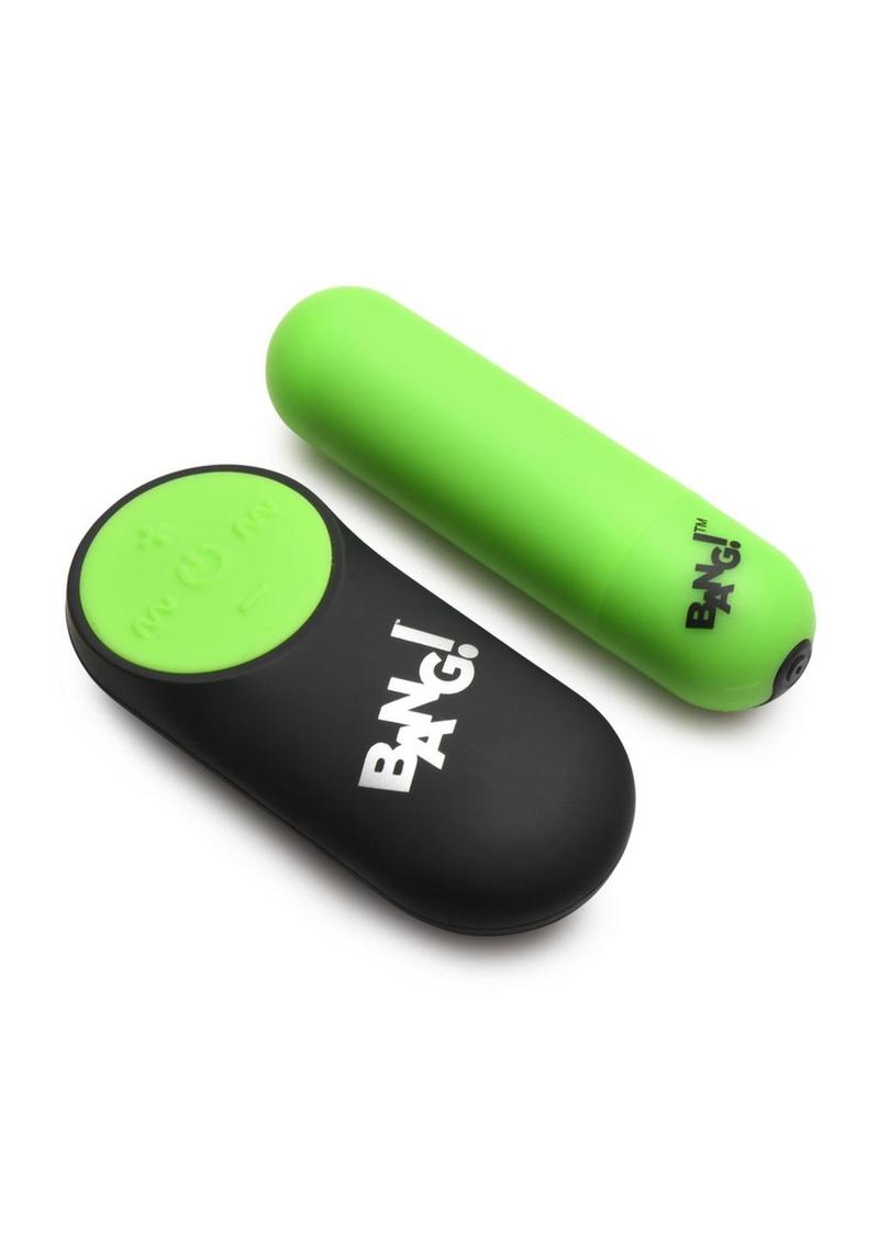 Bang! Glow in the Dark Rechargeable Silicone Bullet with Remote