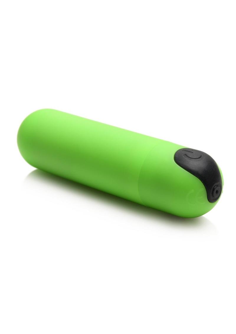 Bang! Glow in the Dark Rechargeable Silicone Bullet with Remote