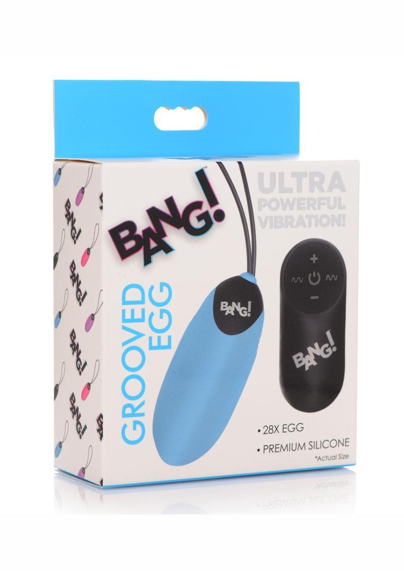 Bang! 28x Grooved Silicone Egg With Remote Control Vibrators