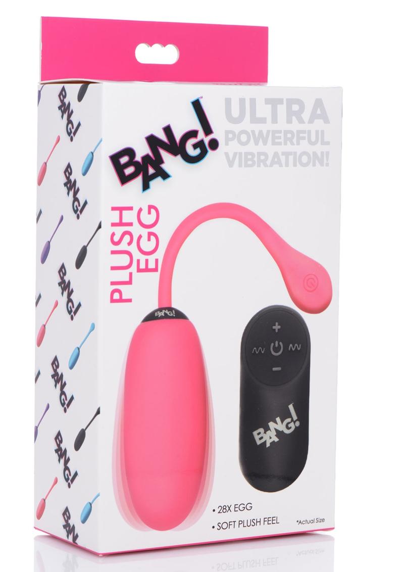 Bang! 28x Plush Silicone Rechargeable Egg With Remote Control