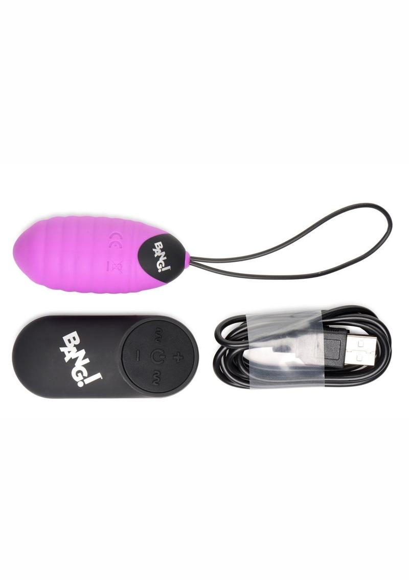 Bang! 28x Ribbed Rechargeable Silicone Egg With Remote Control