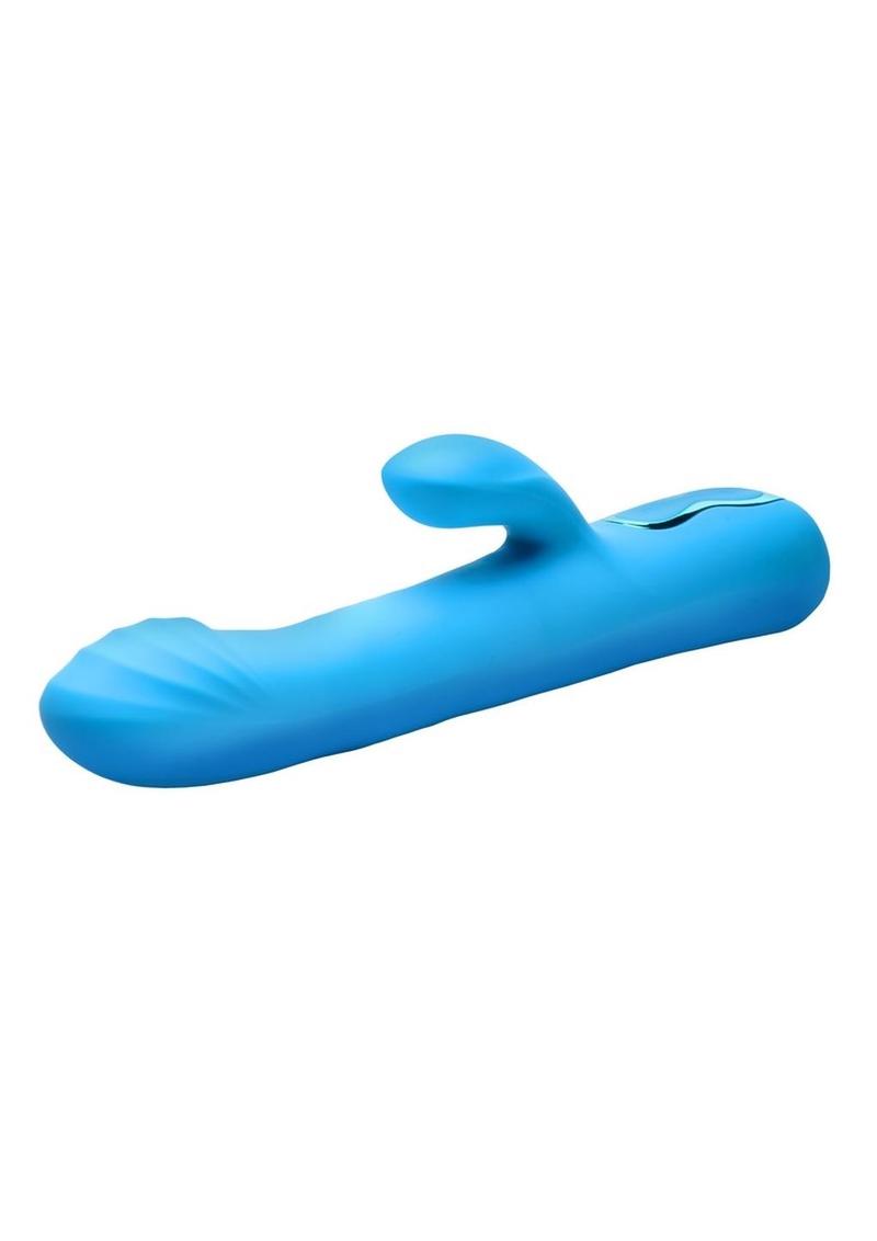Bang! Blue Rotating Beaded Silicone Rabbit Vibrator