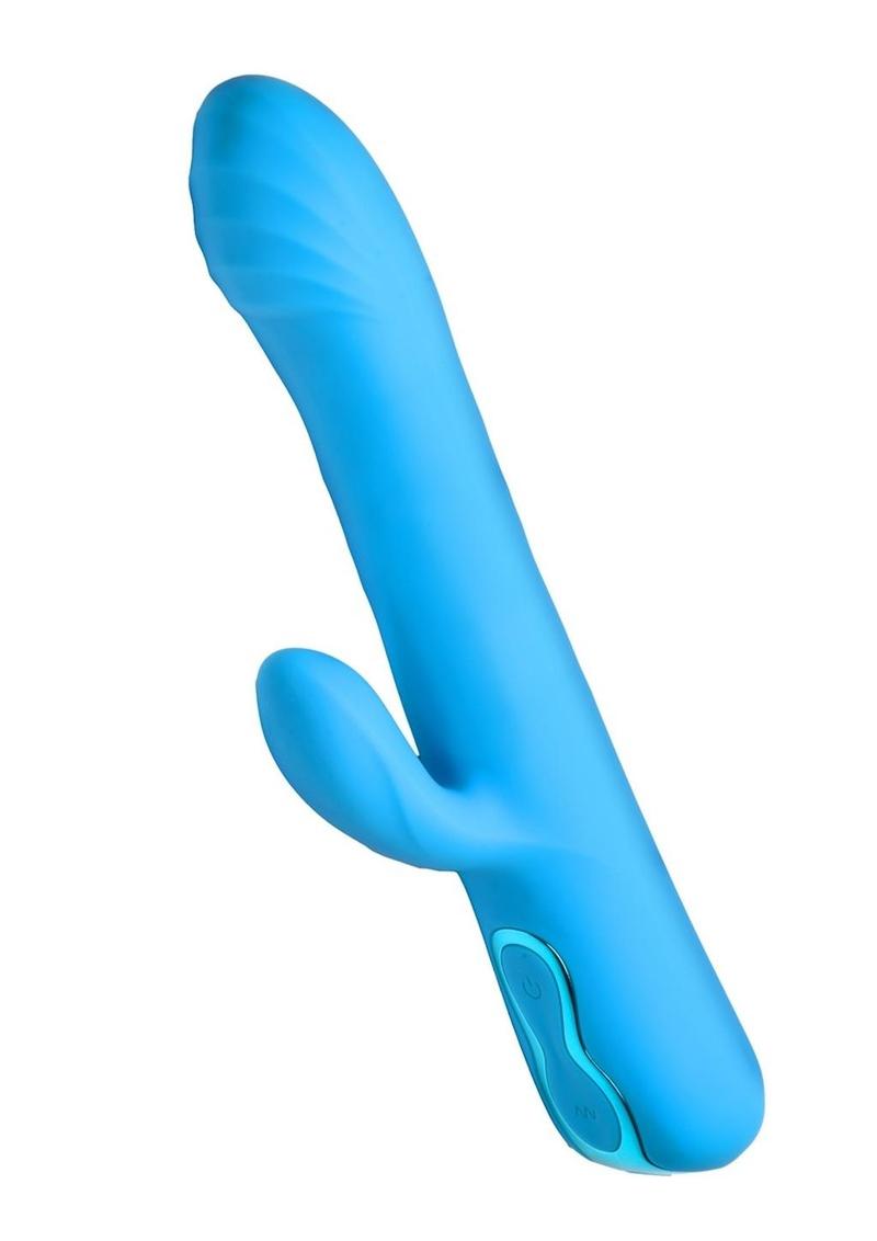 Bang! Blue Rotating Beaded Silicone Rabbit Vibrator