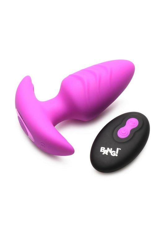 BANG Rotating And Vibrating Silicone Butt Plug Purple