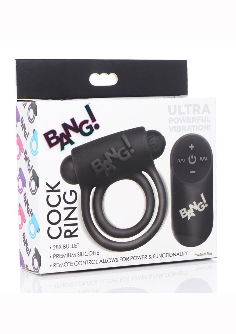 Bang! Rechargeable Cock Ring and Bullet With Remote Control