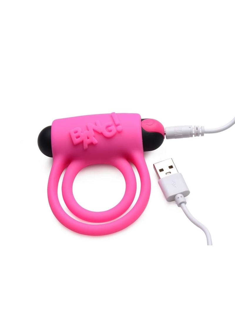 Bang! Rechargeable Cock Ring and Bullet With Remote Control