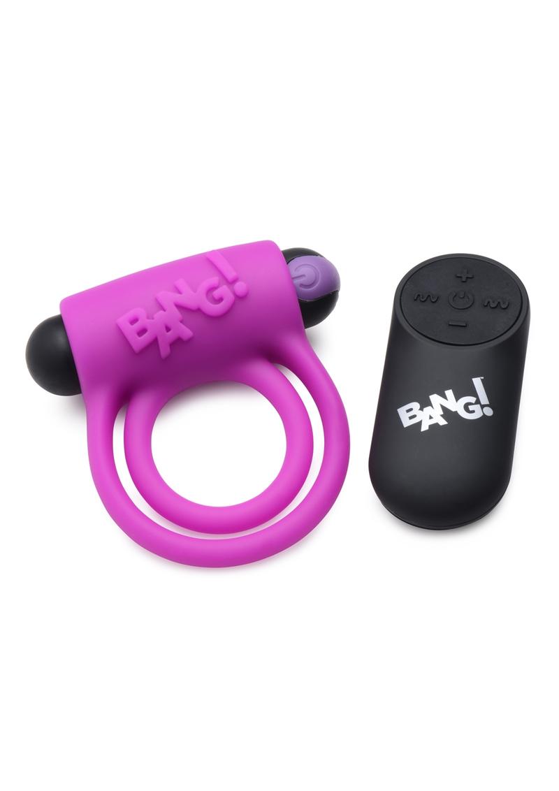 Bang! Rechargeable Cock Ring and Bullet With Remote Control