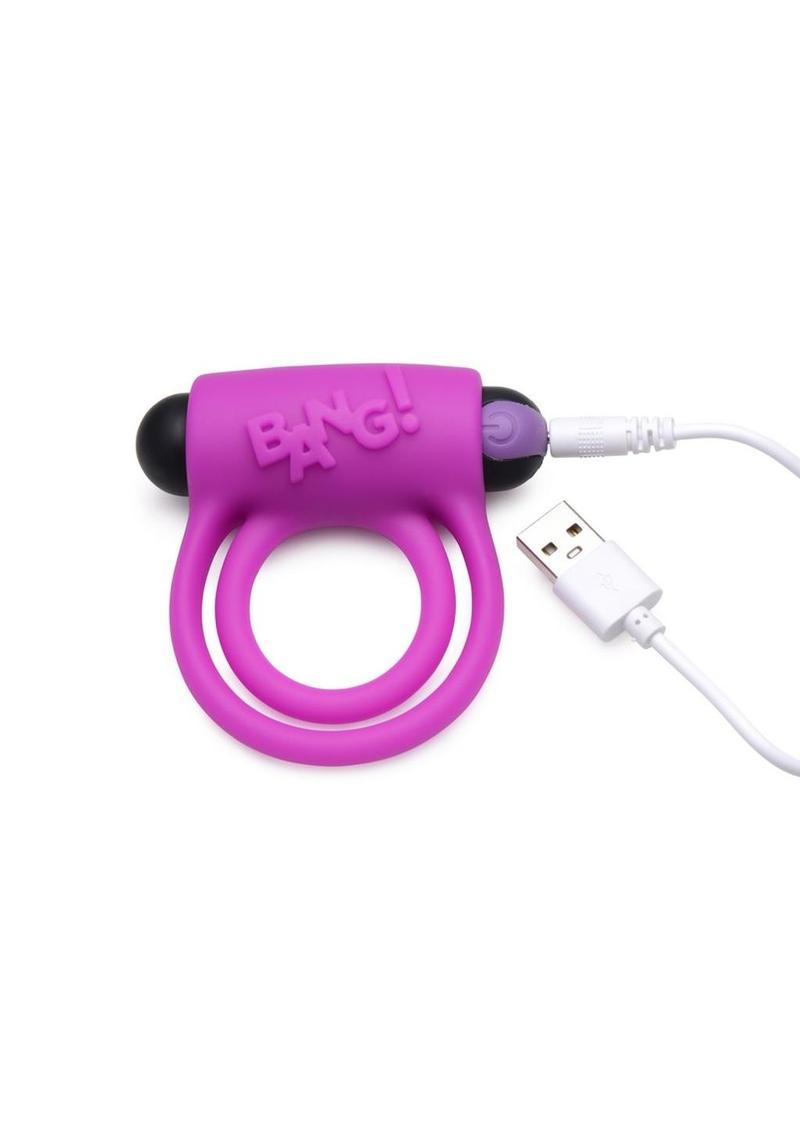 Bang! Rechargeable Cock Ring and Bullet With Remote Control