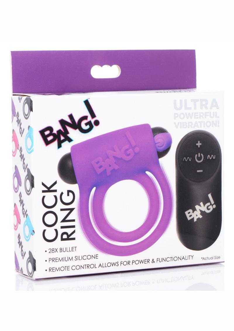 Bang! Rechargeable Cock Ring and Bullet With Remote Control