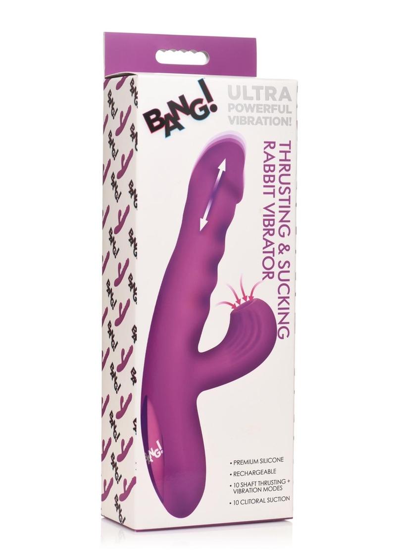 Bang! Thrusting & Sucking Silicone Rabbit Vibrator