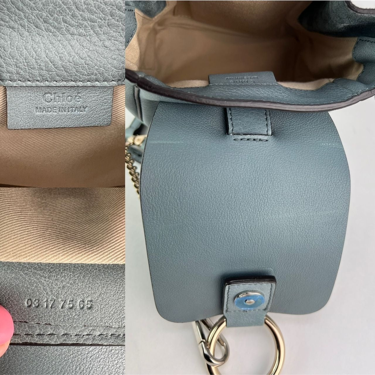 Chloe Blue Faye Mini Suede and Leather Backpack Bag