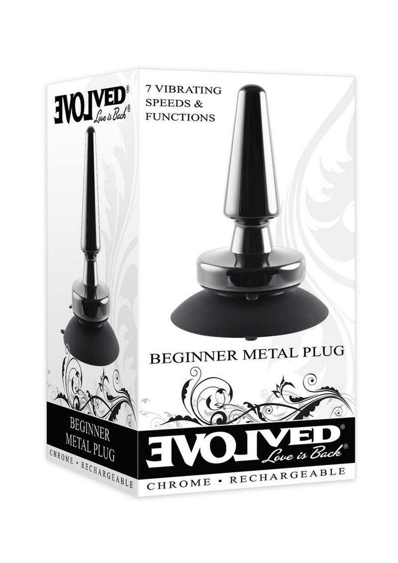 Evolved Beginner Metal Chrome Vibrating Anal Plug